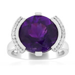 Anillo en plata con Amatista de Zambia