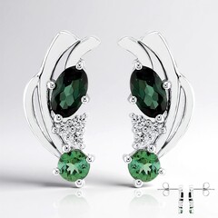 Pendientes en plata con Indicolita (de Melo Essence)