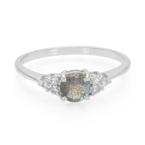 Zilveren ring met een spectroliet