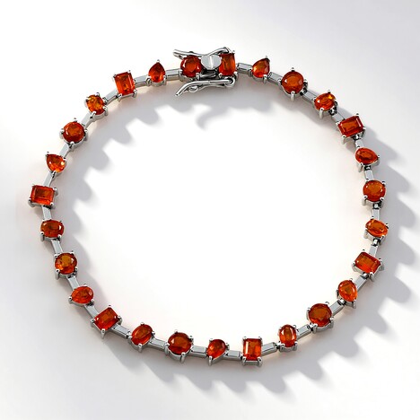 Bracelet en argent et Cyanite orange