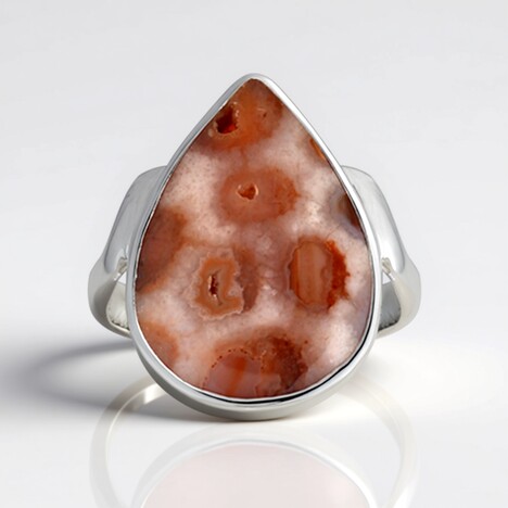 Anello in argento con Corallo Pietrificato