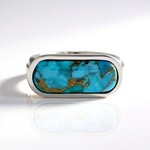 Bague en argent et Turquoise bleue cuivrée de Mohave (Faszination Türkis)