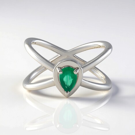 Anello in argento con Onice Verde