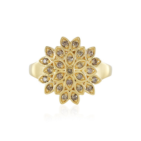 I2 Schokoladen-Brillant-Silberring