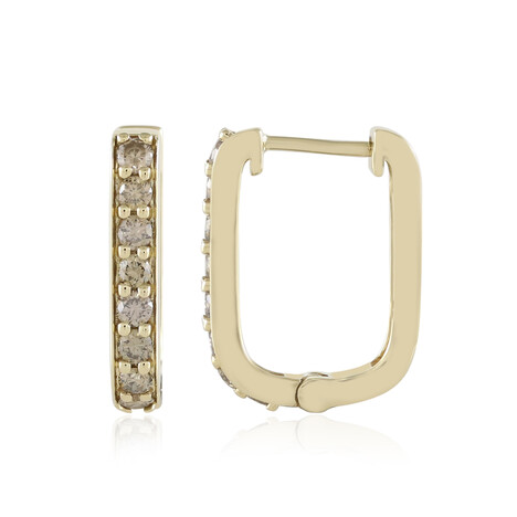 SI1 Champagner-Brillant-Goldohrringe