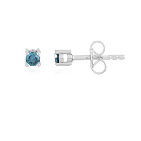 Orecchini in argento con Diamante Blu I2