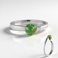 Bague en argent et Opale Mezezo (de Melo Essence)