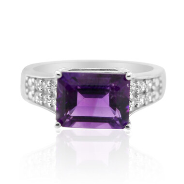 Anello in argento con Ametista Zambiana