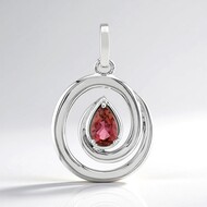 Pendentif en argent et Tourmaline rose du Brésil  (Pallanova)