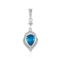 Pendentif en argent et Apatite bleu néon