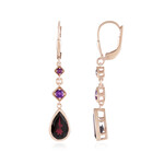 Zilveren oorbellen met rhodolieten (KM by Juwelo)