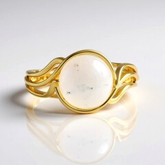 Zilveren ring met een regenboog maansteen (de Melo)