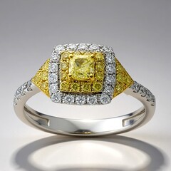 Anello in oro con Diamante Giallo SI2