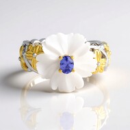 White Quartz Silver Ring (Gems en Vogue)