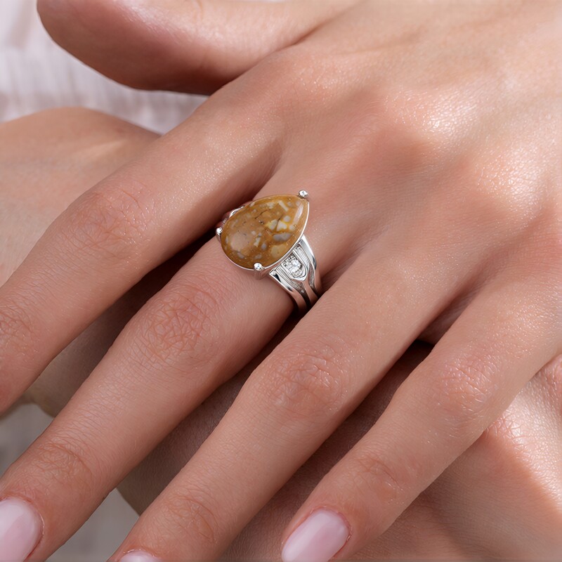 Dinosaurier-Quarz-Silberring