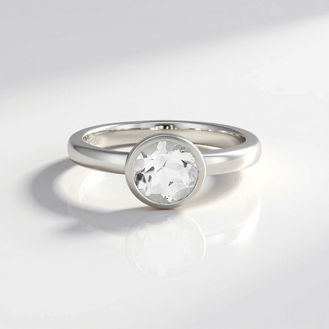 Anello in argento con Topazio Bianco