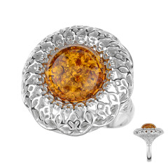 Anillo en plata con Ámbar báltico cognac (dagen)
