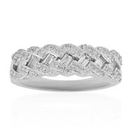 Zilveren ring met witte topaasstenen