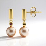 Orecchini in argento con Perla Ming Porpora (TPC)