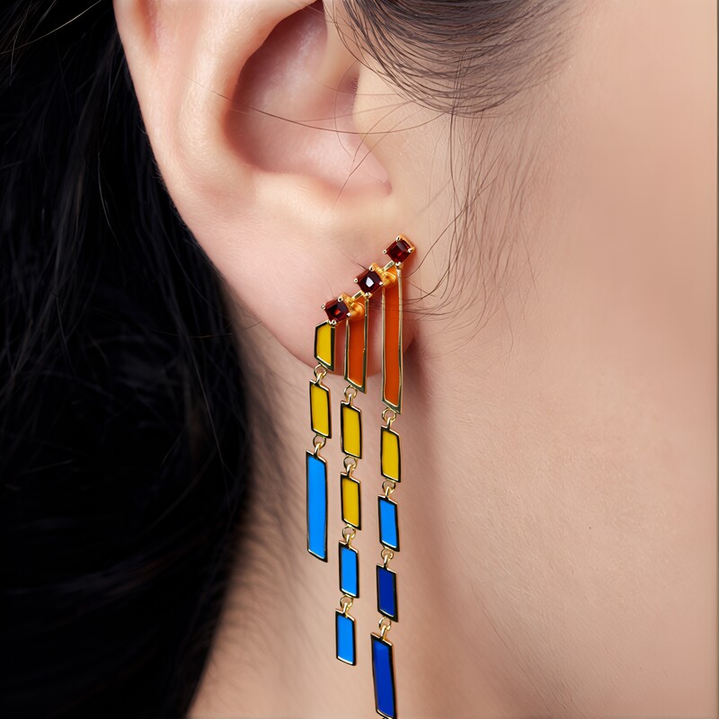 Zilveren oorbellen met Mozambique granaten