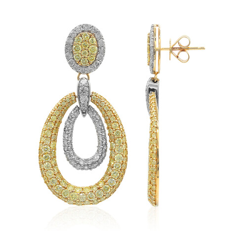 Boucles d'oreilles en or et Diamant SI2 jaune (CIRARI)
