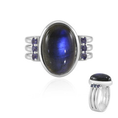 Zilveren ring met een Blauwe Minary Labradoriet (KM by Juwelo)