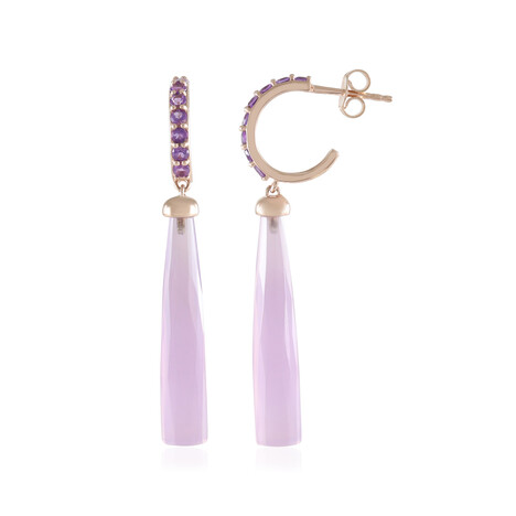 Lavender Chalcedony Silver Earrings (KM by Juwelo)