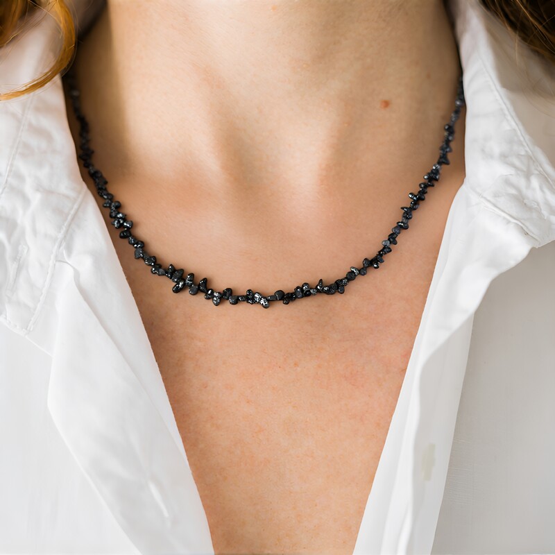Collana in argento con Diamante Nero (Adela Silber)