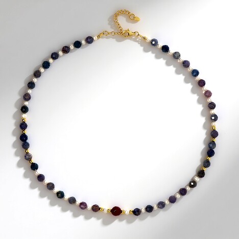 Collana in argento con Agata Rosa (Riya)