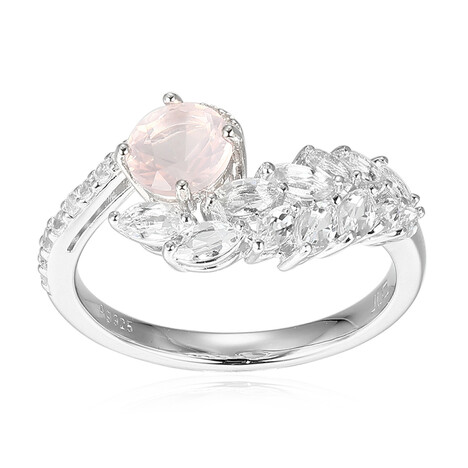 Anillo en plata con Cuarzo rosa