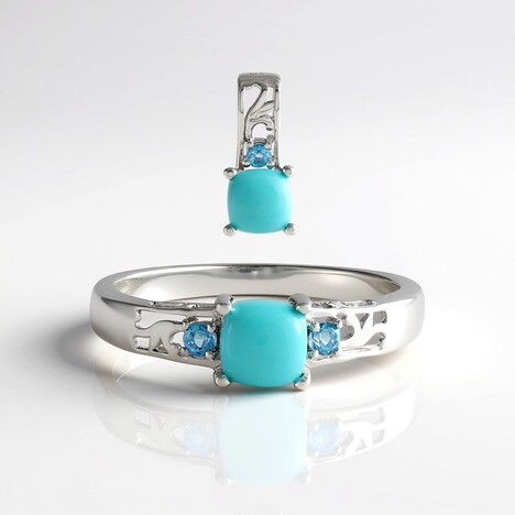 Anello in argento con Turchese Sleeping Beauty (Faszination Türkis)