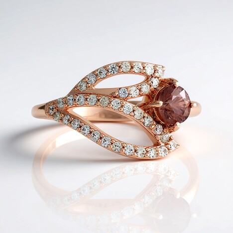 Anello in argento con Zircone Rosa (Adela Silber)