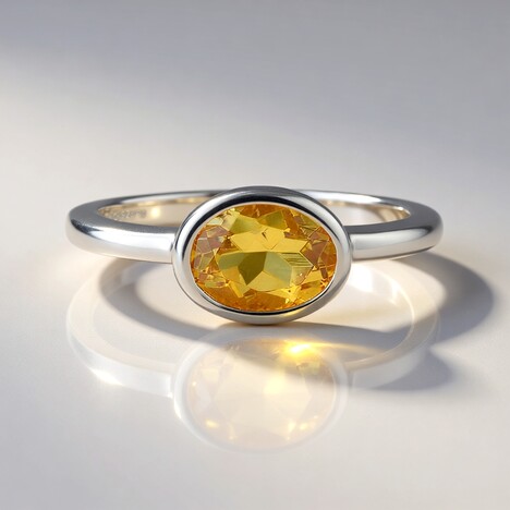Anello in argento con Citrino