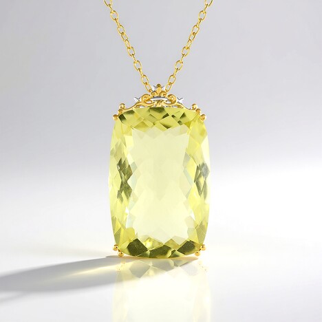 Collana in argento con Quarzo Ouro Verde (Gems en Vogue)