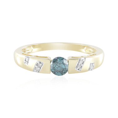 9K I3 Blue Diamond Gold Ring