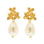 Weiße Süßwasserzuchtperlen-Silberohrringe (Joias do Paraíso)