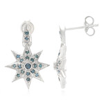 Zilveren oorbellen met Fancy diamanten