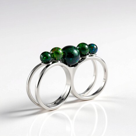 Bague en argent et Opale Mezezo (de Melo Essence)