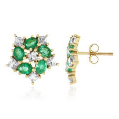Boucles d'oreilles en or et Emeraude de Russie