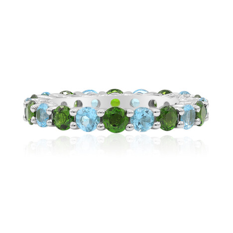 Bague en argent et Diopside de Russie