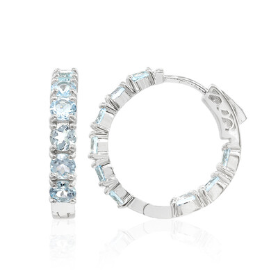 Pendientes en plata con Topacio azul cielo