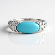 Sleeping Beauty Turquoise Silver Ring (Ornaments by de Melo)