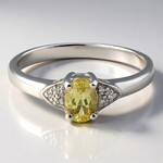 Anello in argento con Apatite Lemon