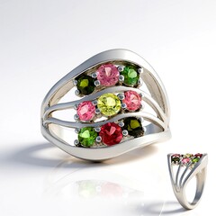 Anello in argento con Tormalina Rosa Brasiliana (Pallanova)