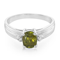 Anello placcato in platino con Tormalina Cuprian
