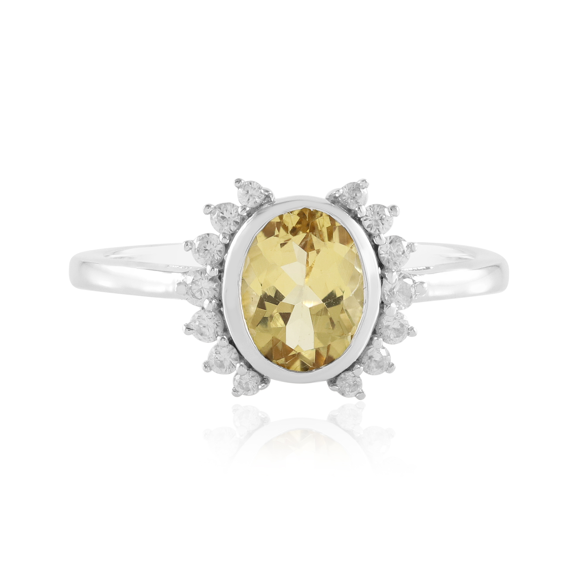 Silver Beryl Rings Yellow Beryl Sterling Silver Ring