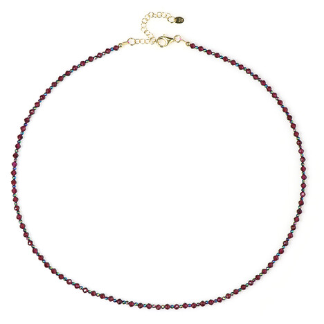 Zilveren halsketting met Mozambique granaten