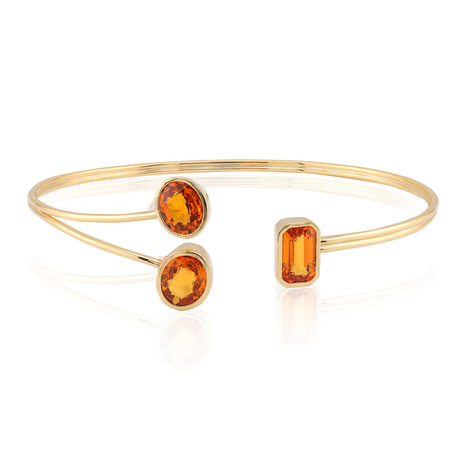 Brazalete en oro con Zafiro naranja de Ban Ka Cha