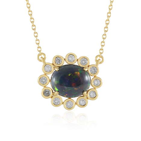 Zilveren halsketting met een Mezezo opaal