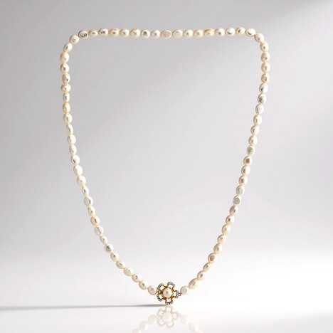 Collana in argento con Perla d'Acqua Dolce Bianca (TPC)